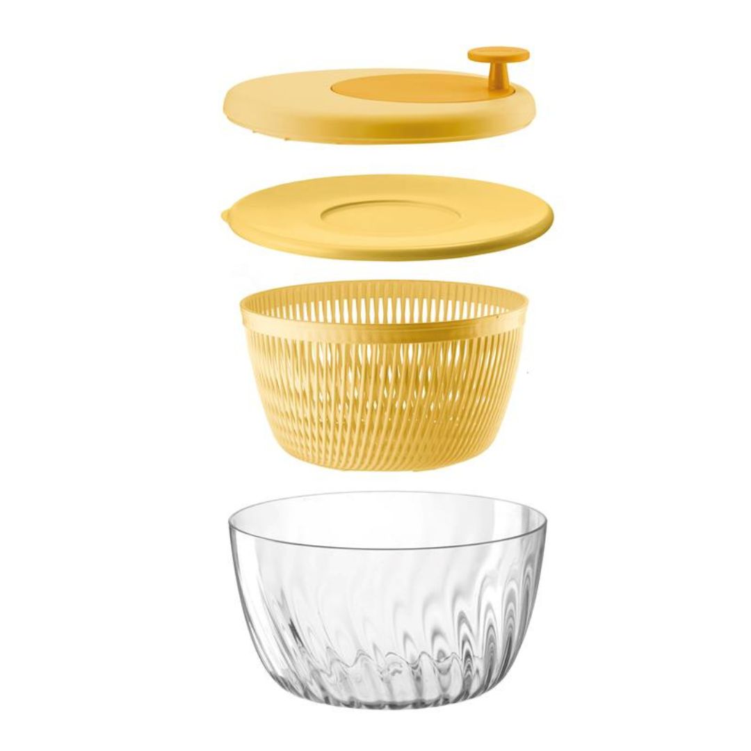 Salad Spinner W/Lid Yellow Guzzini