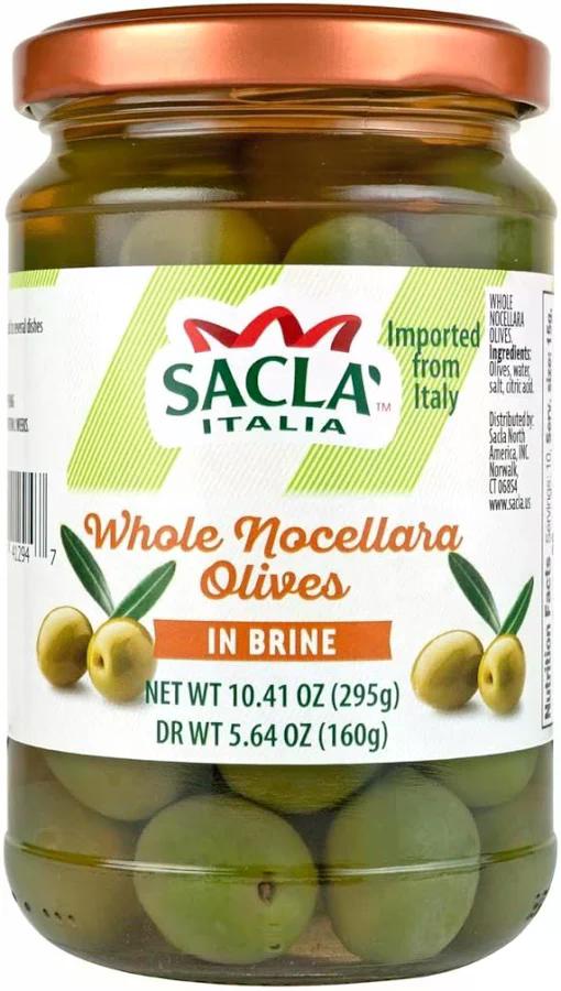 Whole Necellara Olives In Brine Sacla 10.41 Oz (295 Gr)