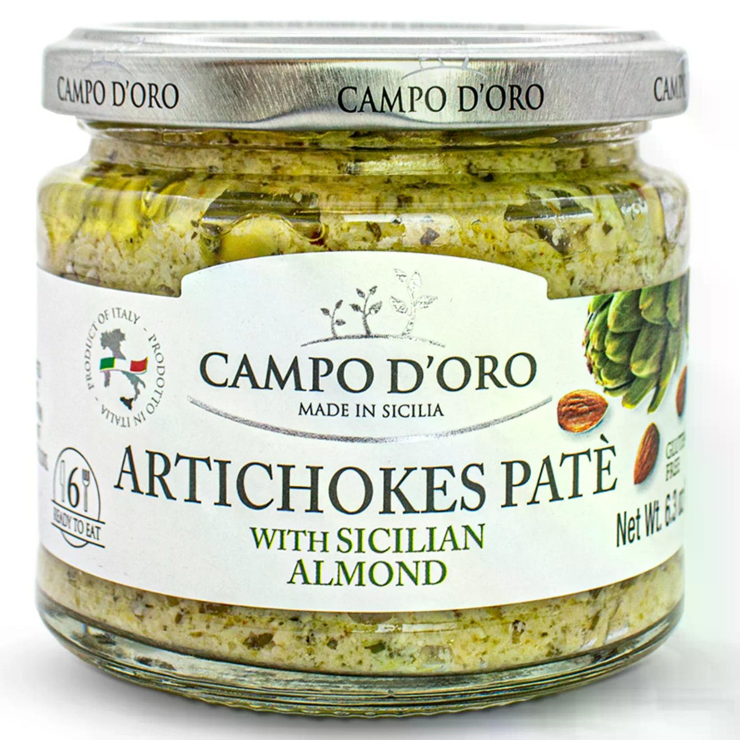 Artichokes Pate With Sicilian Almonds Campo D’Doro 6.3 Oz (180 Gr)