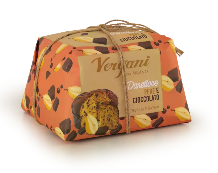 Panettone Vergani Choc & Pears 750 Gr (10.4 Oz)