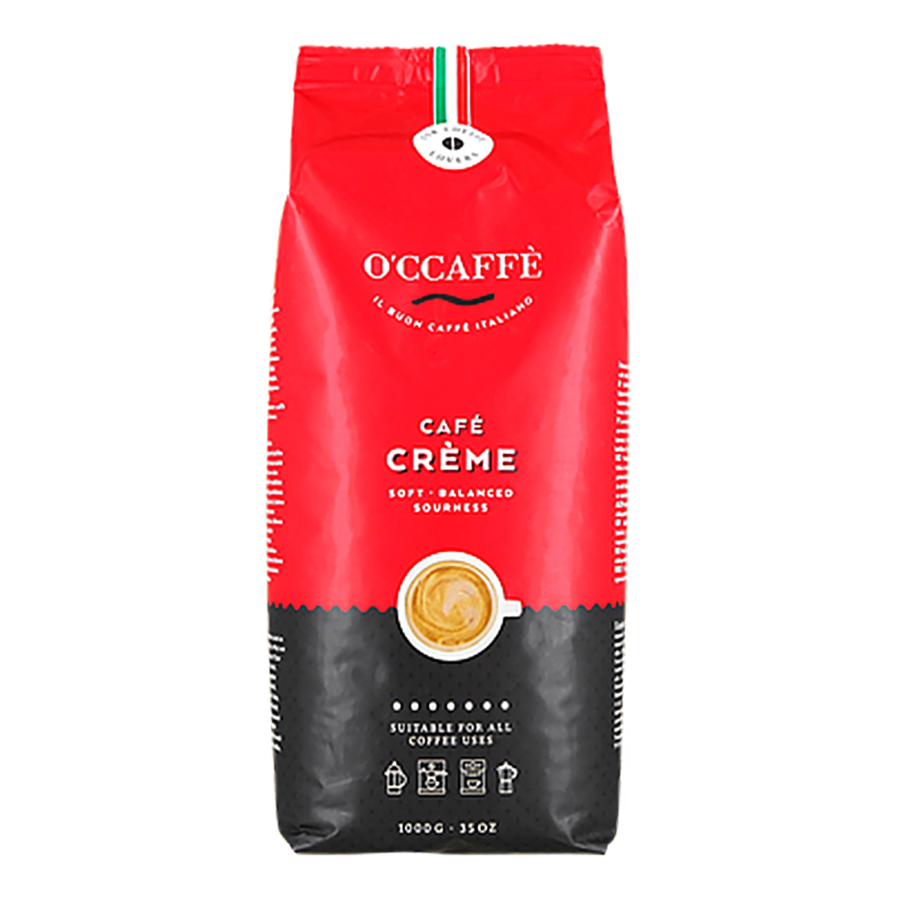 O'CCAFFÈ Café Creme Grain 1000g (2.2 Lb)