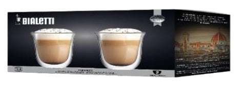 Firenze Set Of 2 Double Wall Bialetti Coffee Cups 300 Ml
