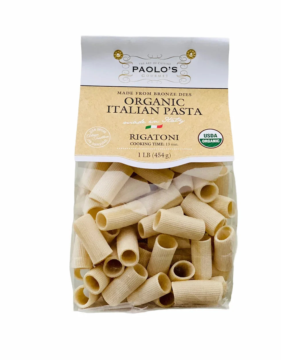 Rigatoni Organic Paolo 1 Lb (454 Gr)