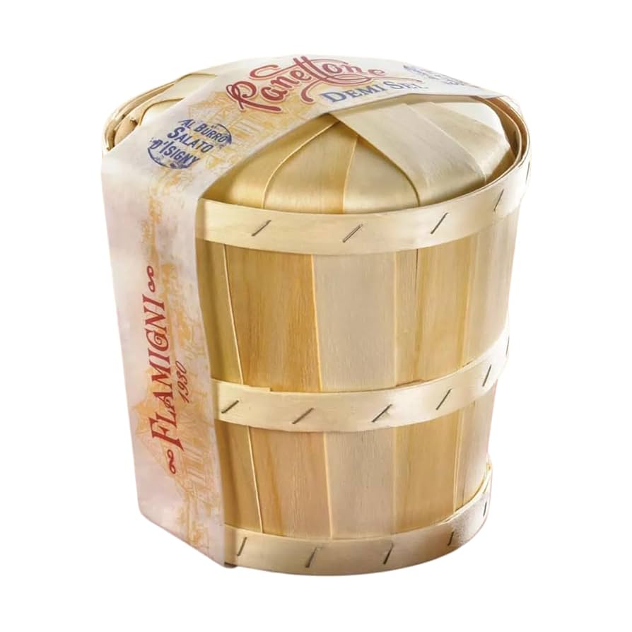 Panettone Demi Sel Wood Basket Flamigni 850 Gr (29.98 Oz)