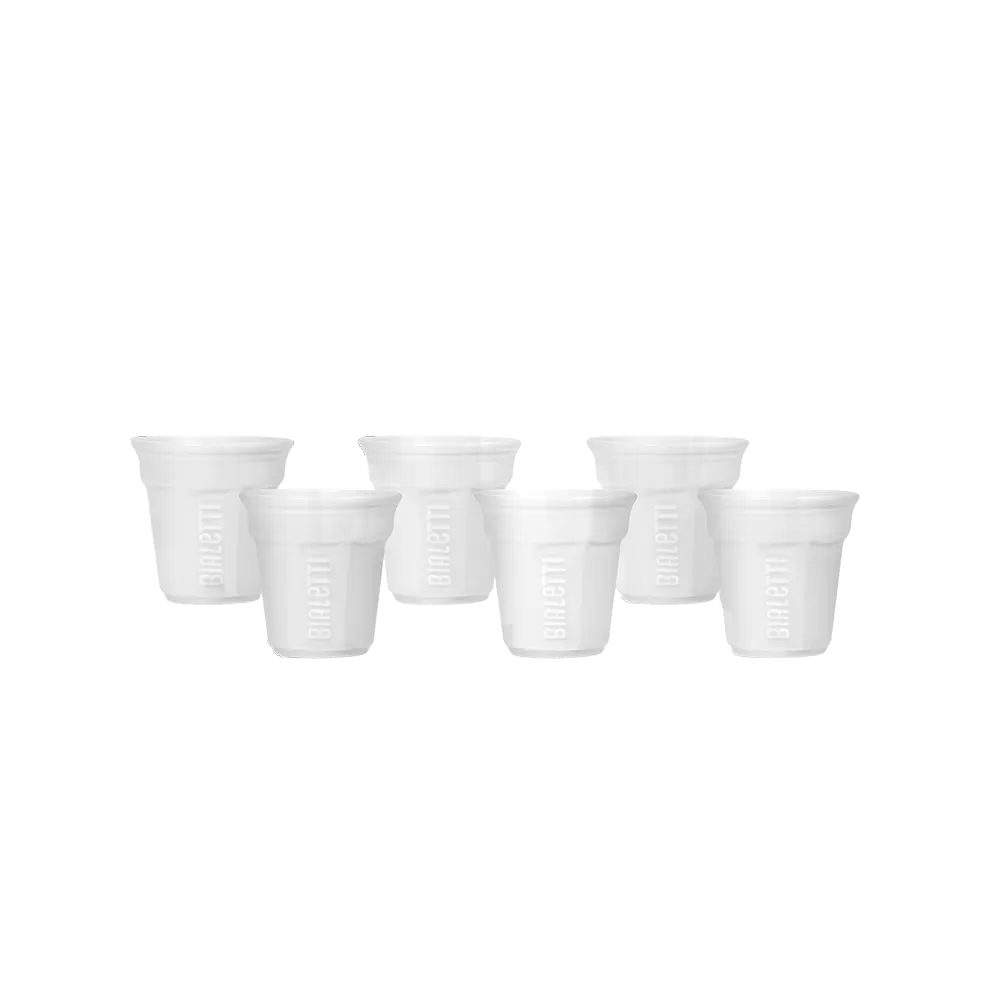Bialetti Set of 6 white handleless coffee cups