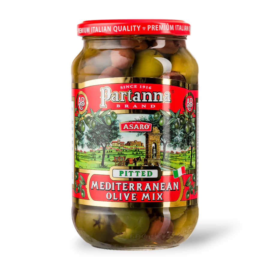 Partanna Mediterranean Pitted Olive Whith Herbs 9 Oz (260 Gr)