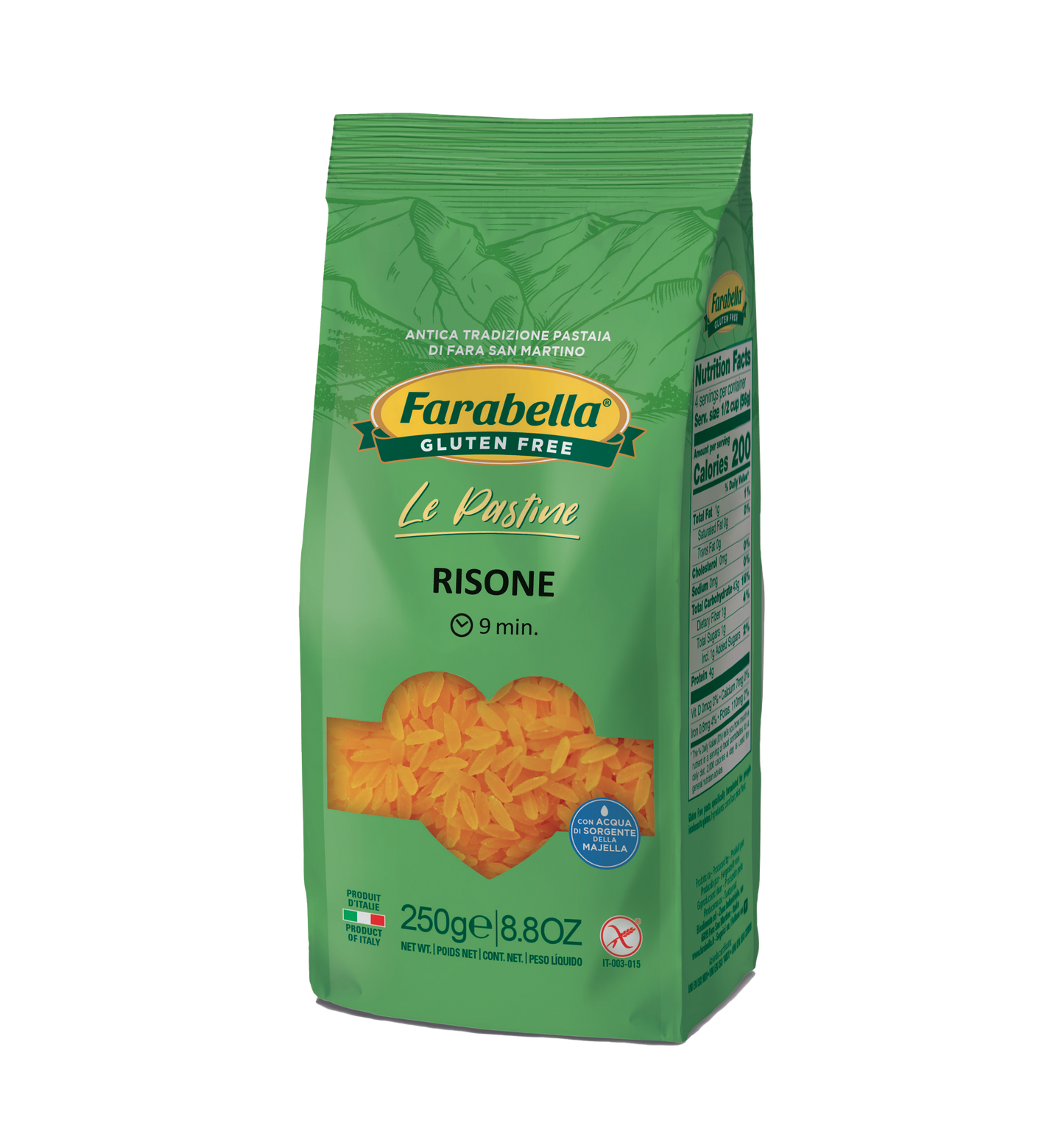 Orzo-Risone Gluten Free Farabella 250 Gr (8.8 Oz)