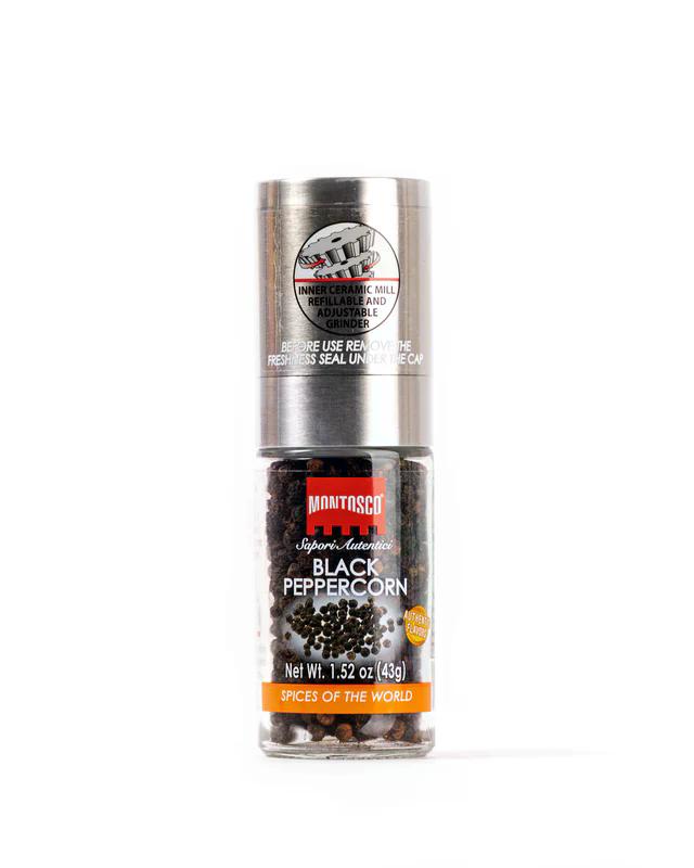 Black Peppercorn Small Grinder Montosco 1.52 Oz (43 Gr)