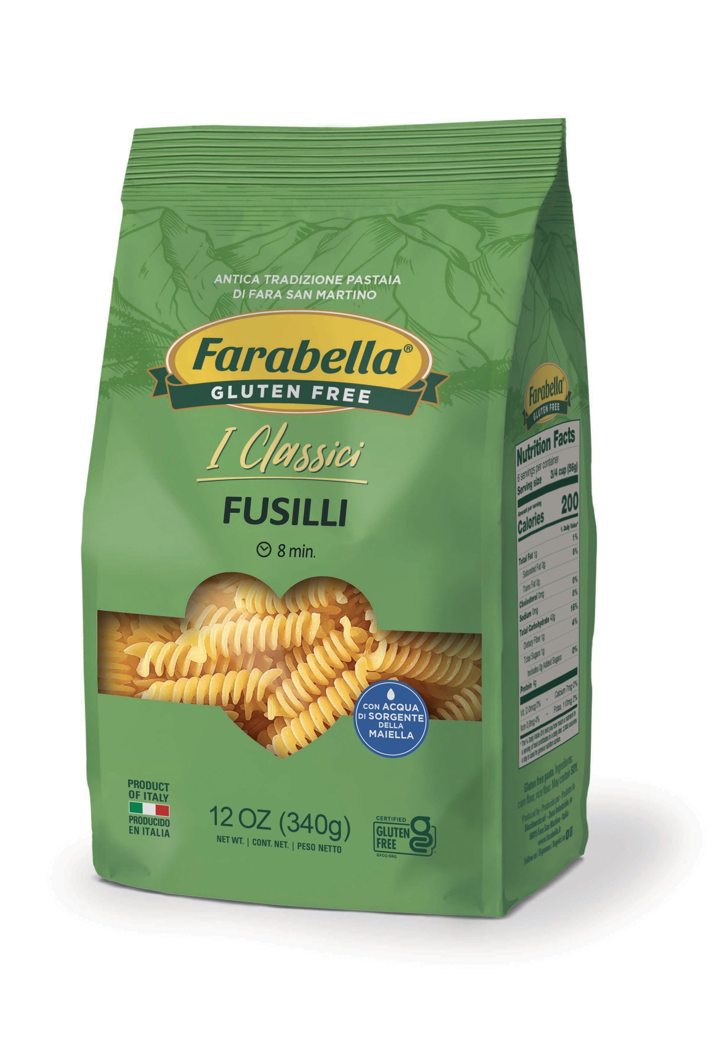 Fusilli Gluten Free Farabella 340 Gr (12 Oz)