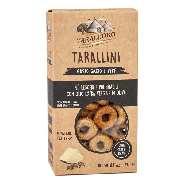 Tarallini With Cheese and Peppers Taralloro 8.8. Oz (250 Gr)