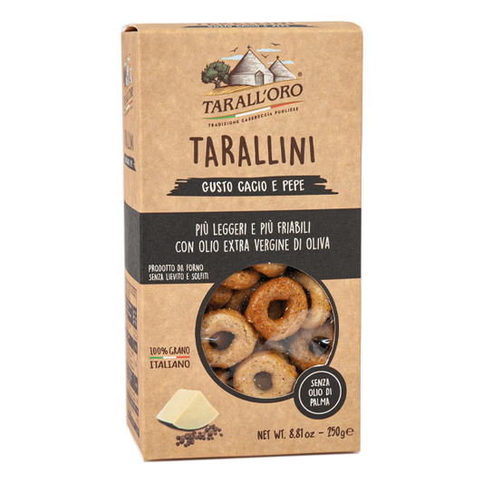 Tarallini With Cheese and Peppers Taralloro 8.8. Oz (250 Gr)