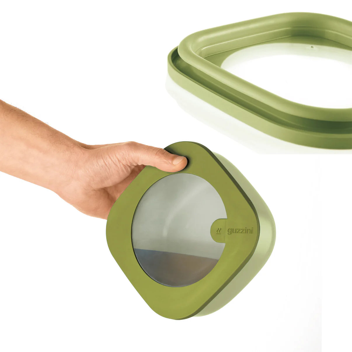 Eco Store Small Shallow Container Avocado Green 1900 cc Guzzini