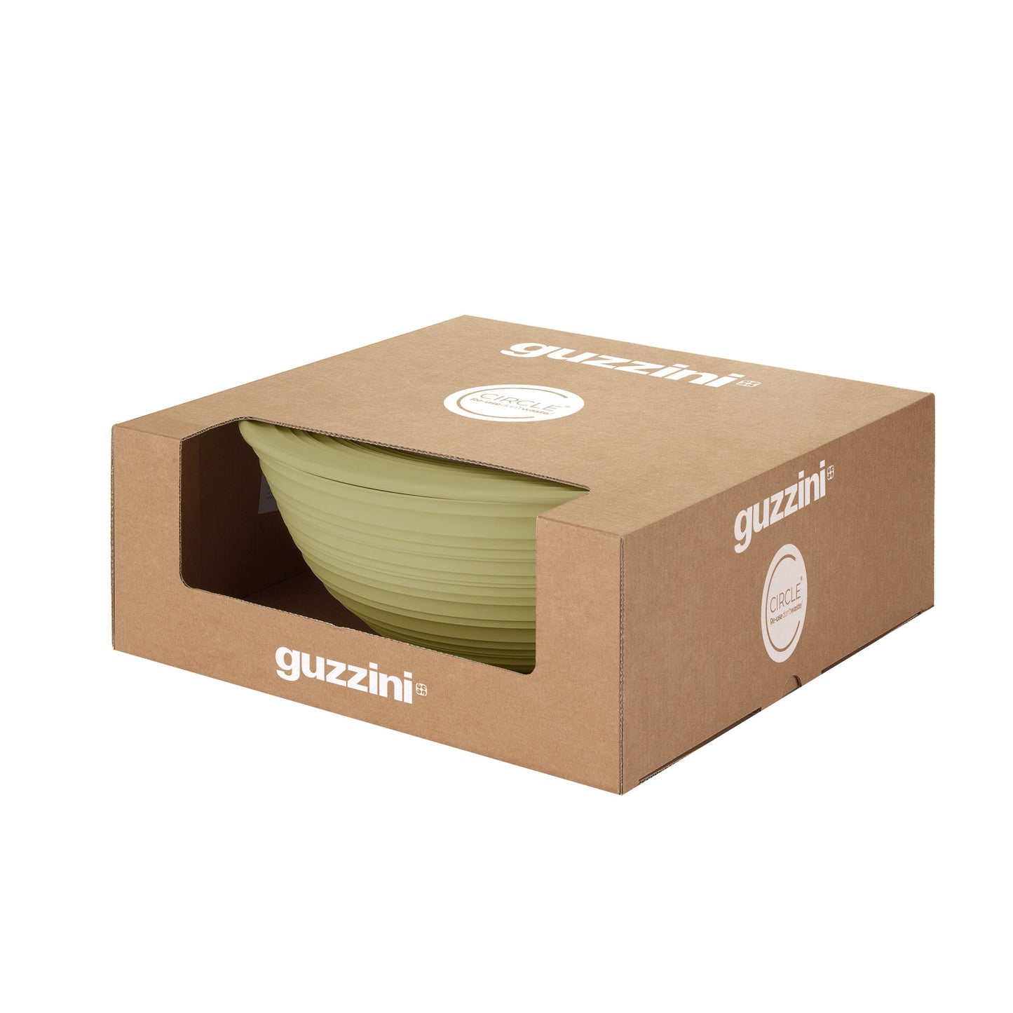 Tierra XL Bowl With Lid Avocado Green Guzzini