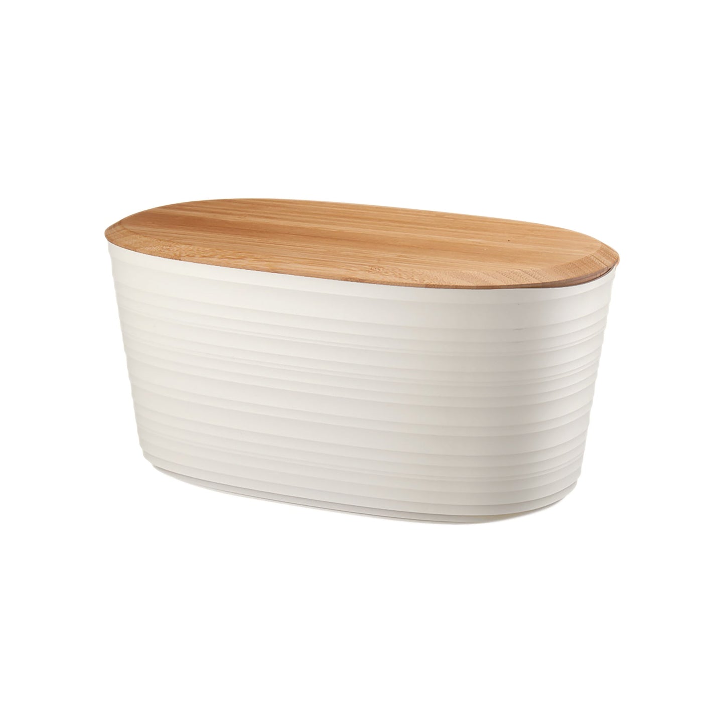 Tierra Bread Bin W/Bamboo Breadboard Top Milk White Guzzini