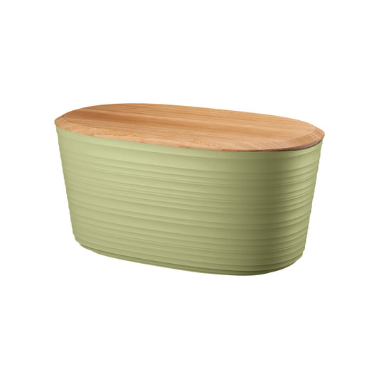 Tierra Bread Bin W/Bamboo Breadboard Top Avocado Green Guzzini