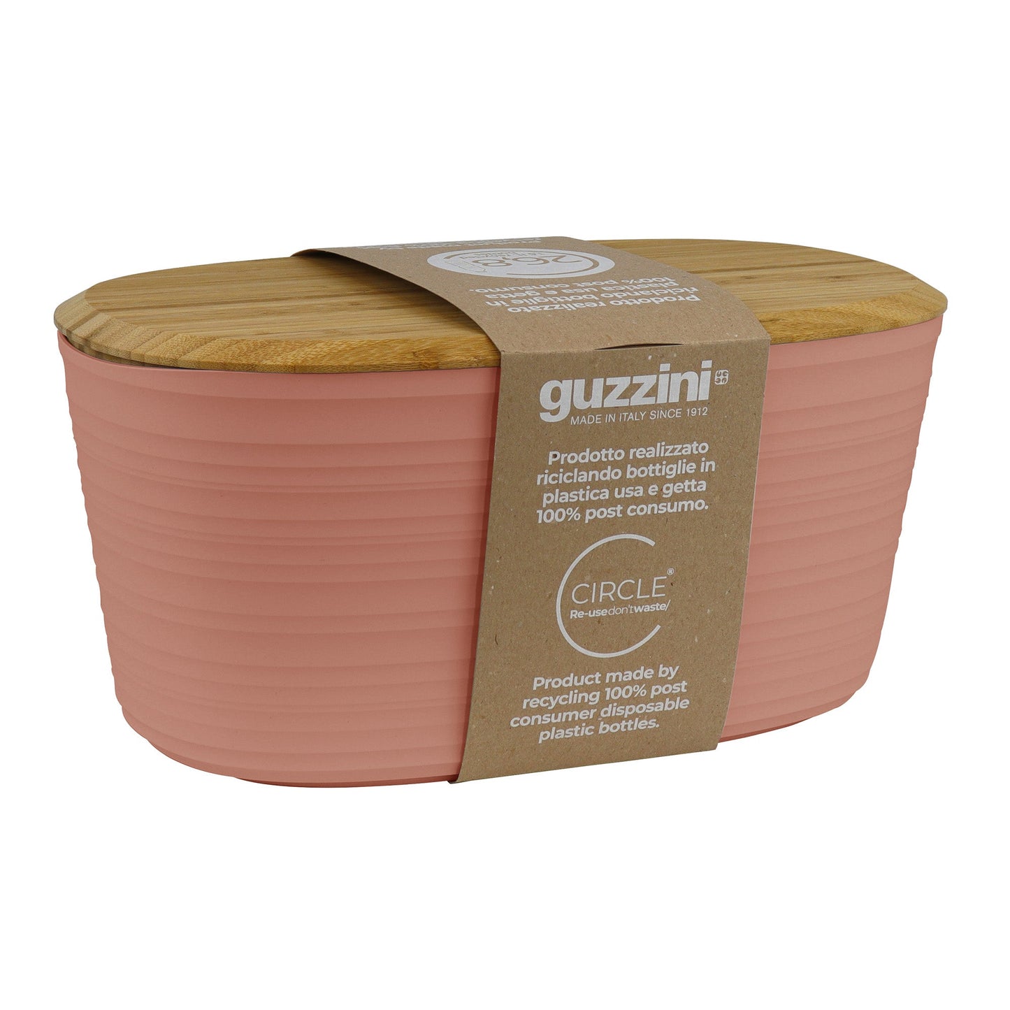 Tierra Bread Bin W/Bamboo Breadboard Top Terracota Guzzini