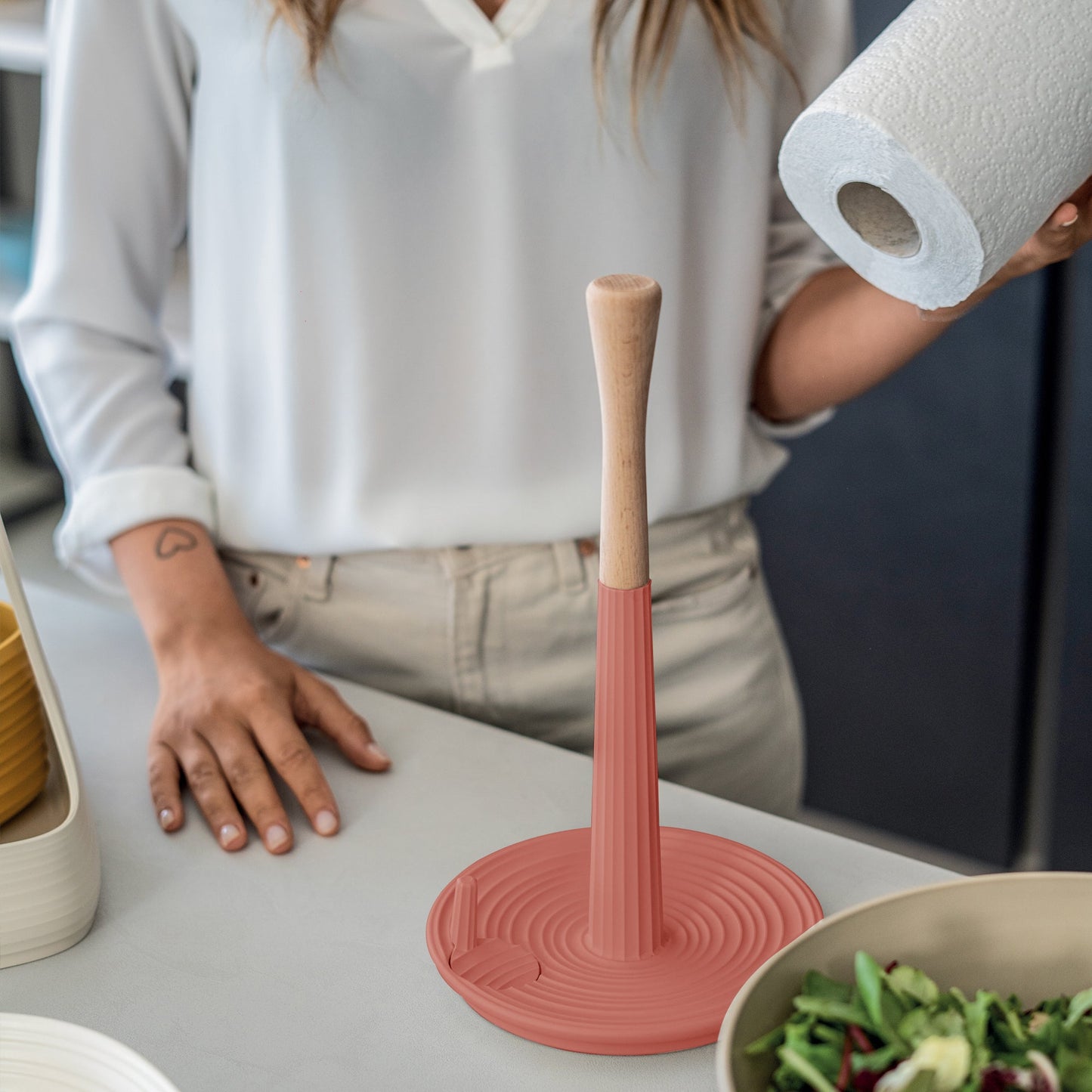 Tierra Roll & Tear Kitchen Roll Holder Terracota Guzzini