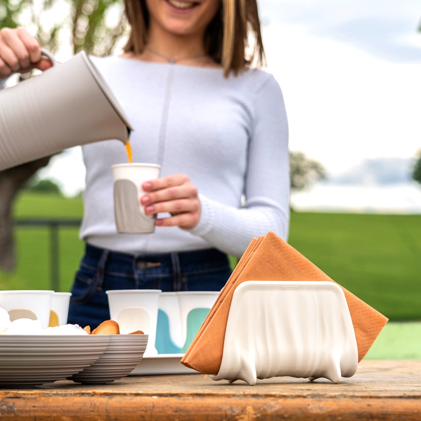 Tierra Table Napkin Milk White Guzzini