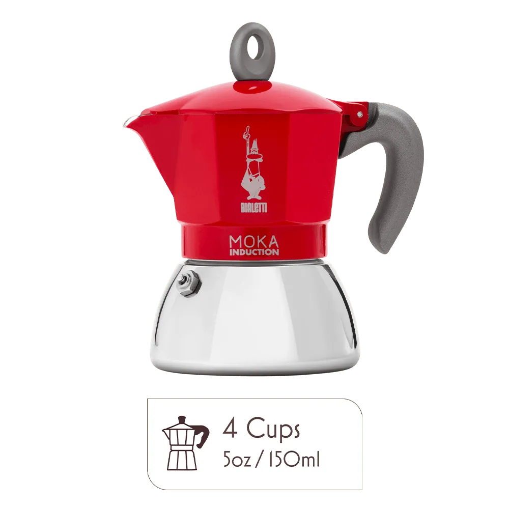 Moka Induction 4 Cups Red Bialetti