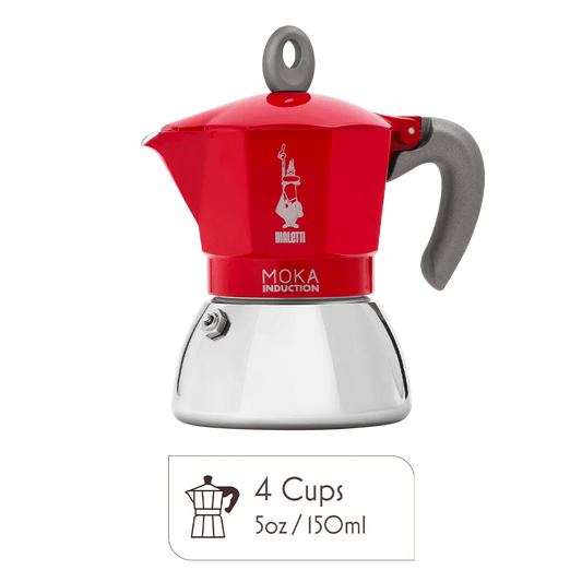 Moka Induction 4 Cups Red Bialetti