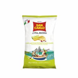 Lime & Pink Potato Chips San Carlo 150 Gr (5.29 Oz)