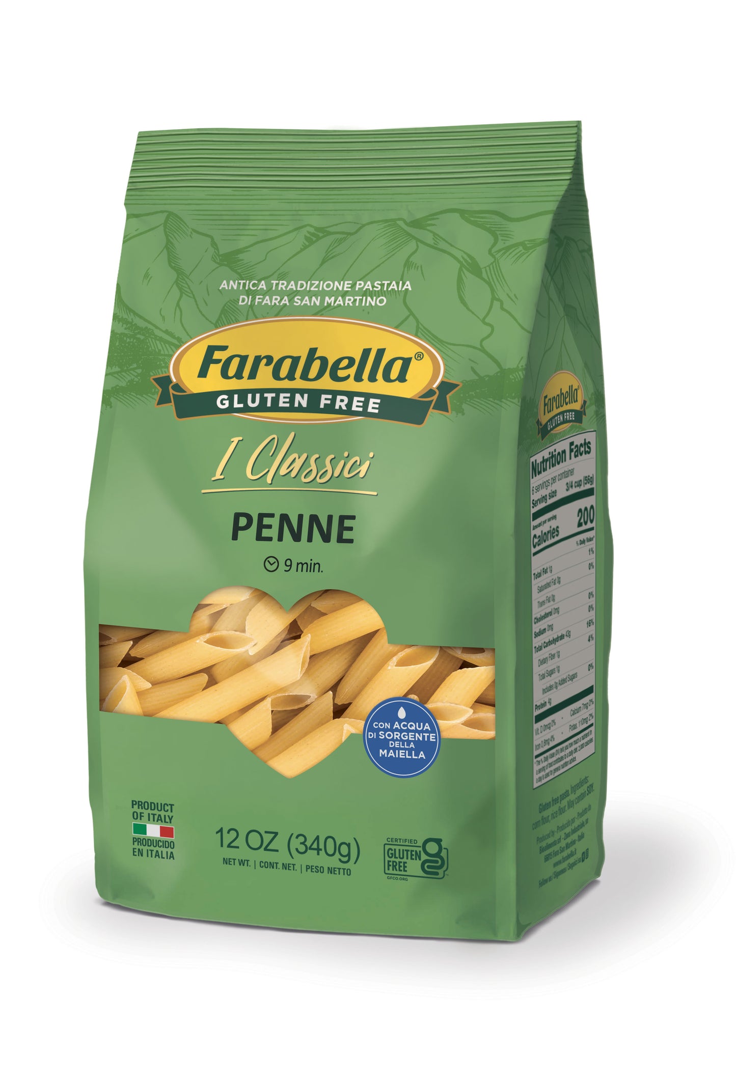 Penne Rigate Gluten Free Farabella 340 Gr (12 Oz)