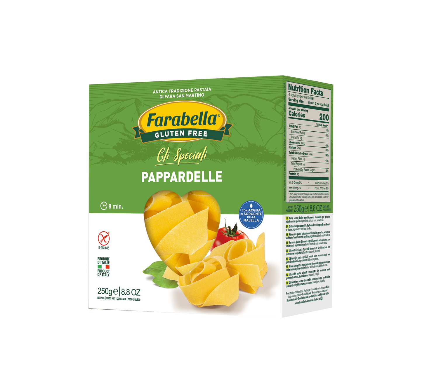 Pappardelle Gluten Free Farabella 250 Gr (8.8 Oz)