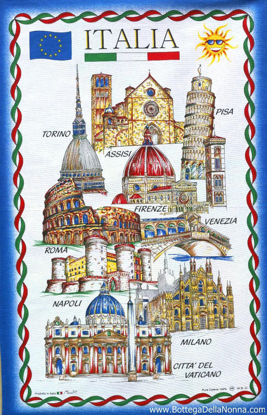 Tea Towel Italian Monuments