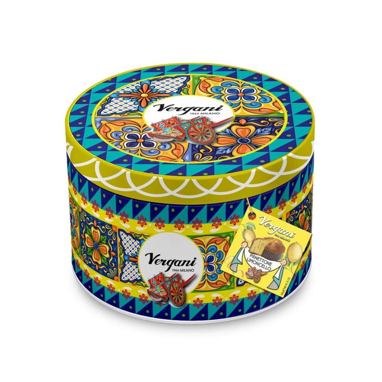 Panettone Vergani With Sicilian Lemon Cream Tin 750 Gr (10.4 Oz)