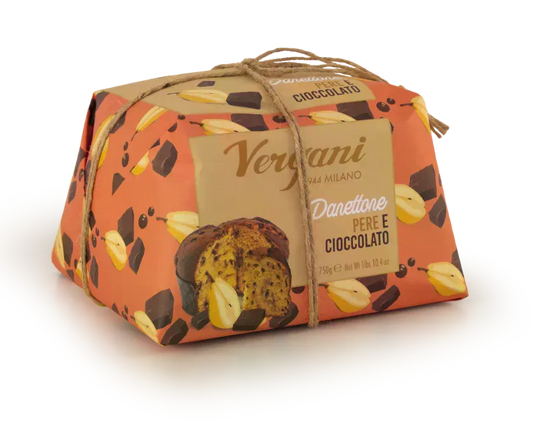 Panettone Vergani Choc & Pears 750 Gr (10.4 Oz)