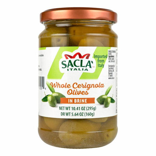 Whole Cerignola Olives In Brine Sacla 10.41 Oz (295 Gr)