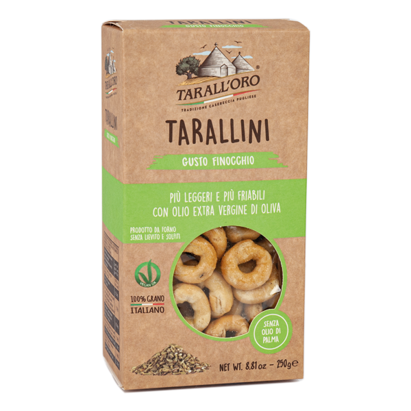 Tarallini With Fennel seeds Taralloro 8.8 Oz 250 Gr