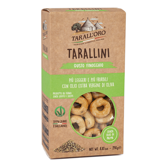 Tarallini With Fennel seeds Taralloro 8.8 Oz 250 Gr