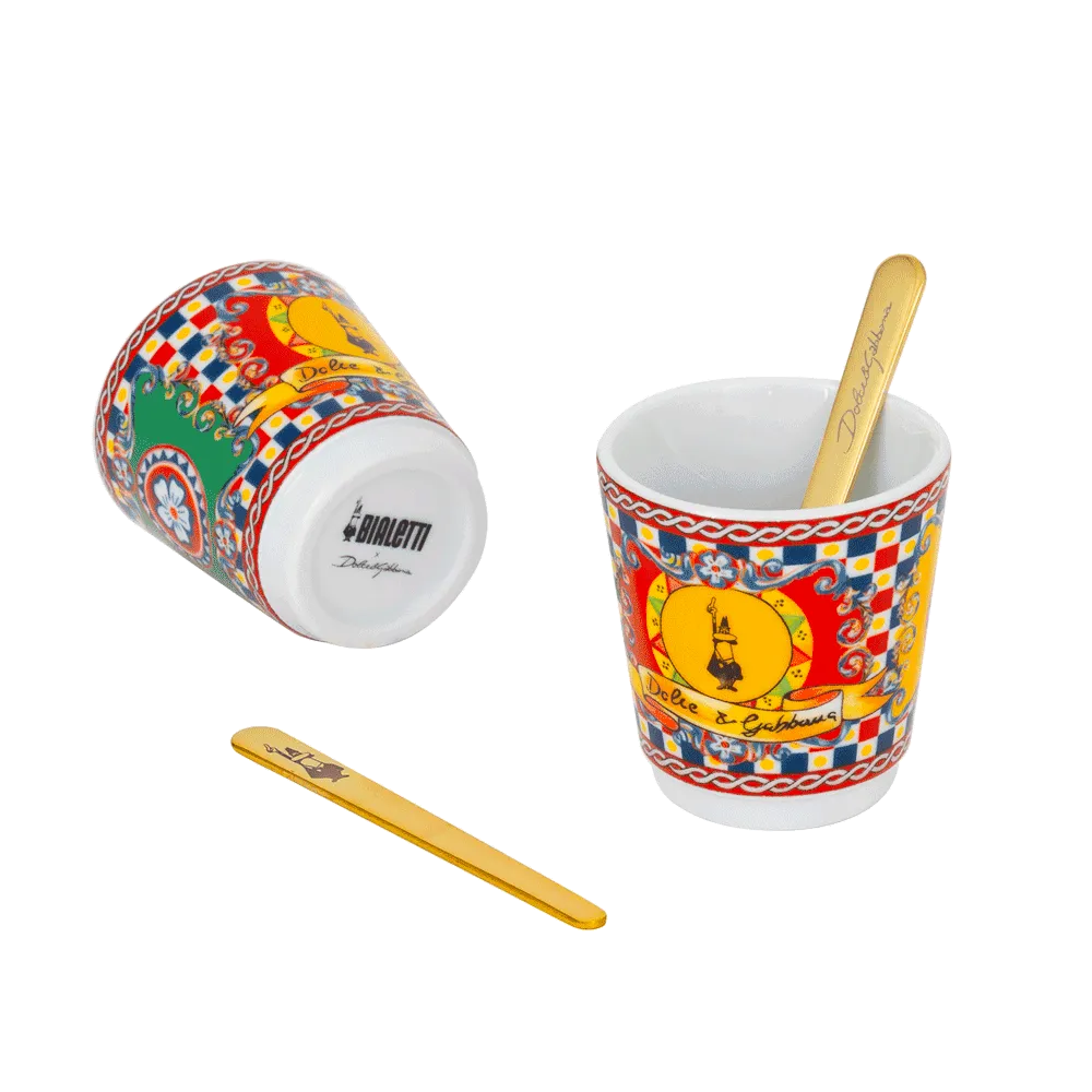 Bialetti Dolce & Gabbana Moka Coffee Maker Red and Cup Set