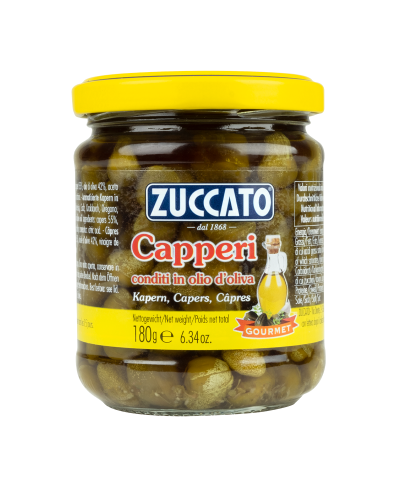 Capers in Olive Oil Zuccato 6.34 Oz (180 Gr)