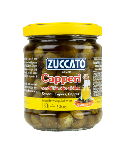 Capers in Olive Oil Zuccato 6.34 Oz (180 Gr)