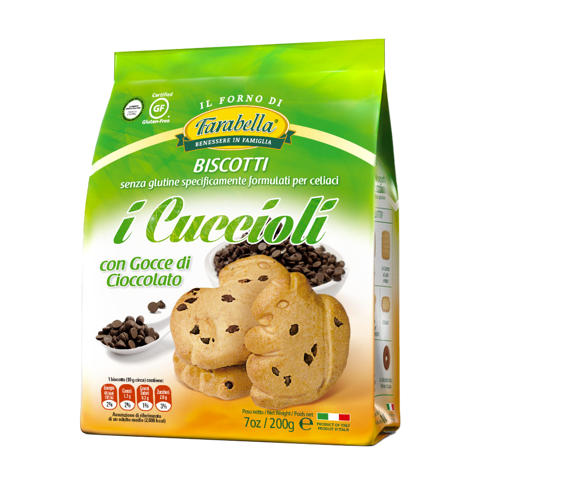 Cuoccioli Chocolate Chips Gluten Free Cookies Farabella 200 Gr (7 Oz)