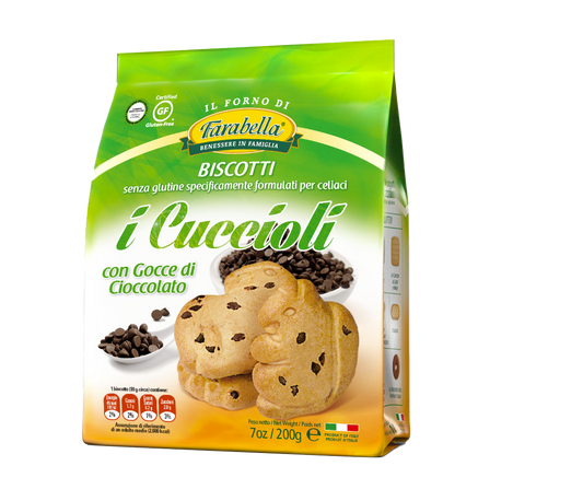 Cuoccioli Chocolate Chips Gluten Free Cookies Farabella 200 Gr (7 Oz)