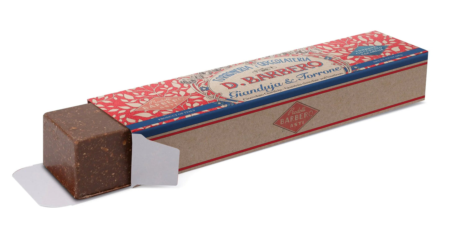Torrone Gianduia Chocolate With Hazelnut Nougat Barbero 9.17 Oz (260 Gr)