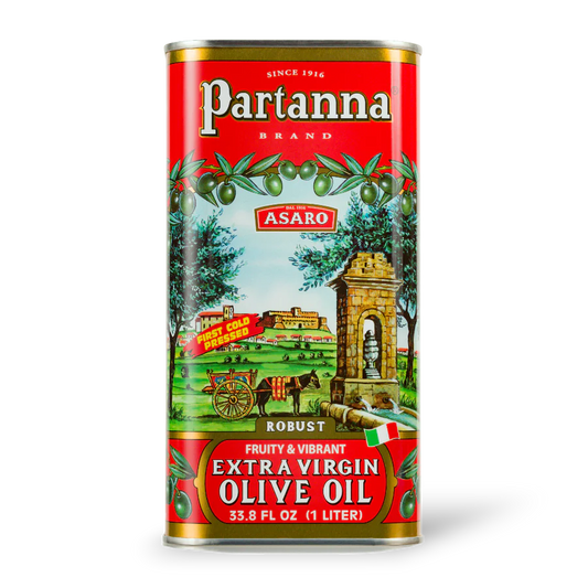 Partanna Robust Extra Virgin Olive Oil Tin 33.8 Fl Oz (1 Lt)