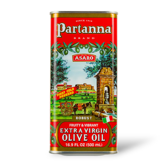 Partanna Robust Extra Virgin Olive Oil Tin 16.9 Fl Oz (500ml)