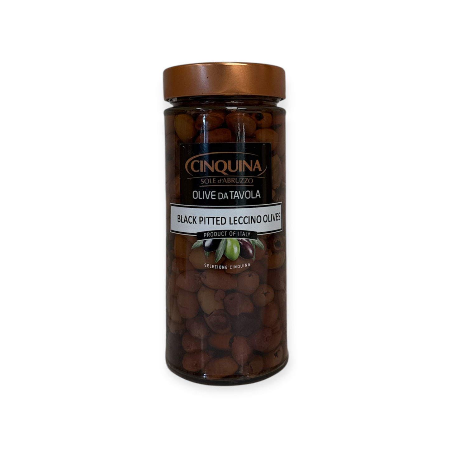 Black Pitted Lecino Olives Cinquina 11.3 Oz (320 Gr)