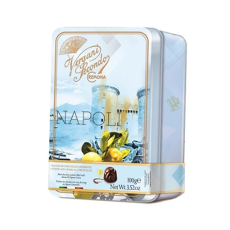 Secondo Vergani Napoli Dark Chocolate W/ Limoncello Liqueur Tin Box 100gr