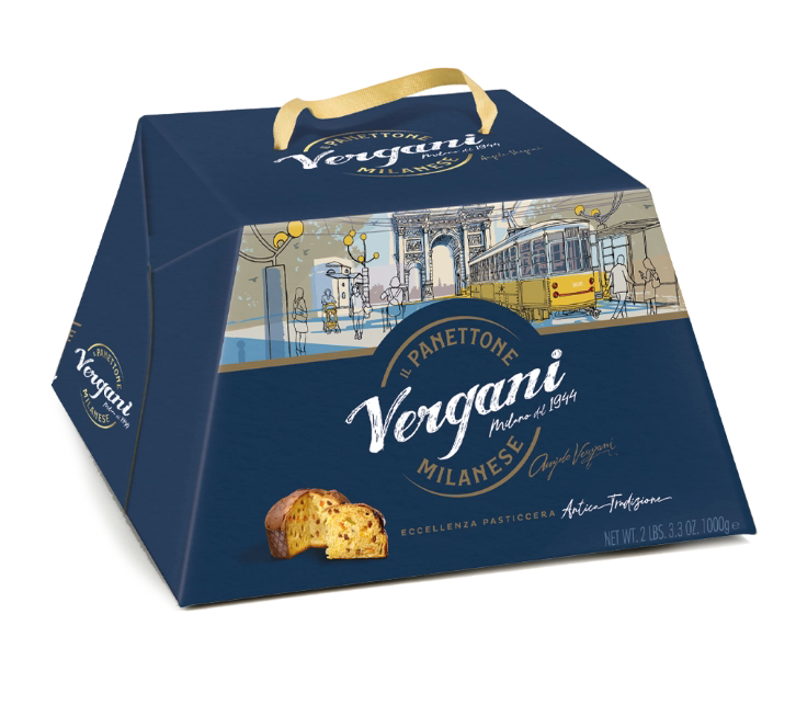 Panettone Milanese Vergani Blue Box 750 Gr (10.4 Oz)