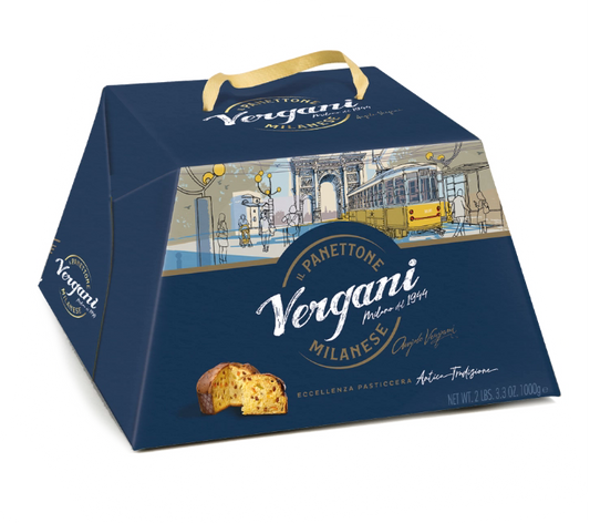 Panettone Milanese Vergani Blue Box 750 Gr (10.4 Oz)