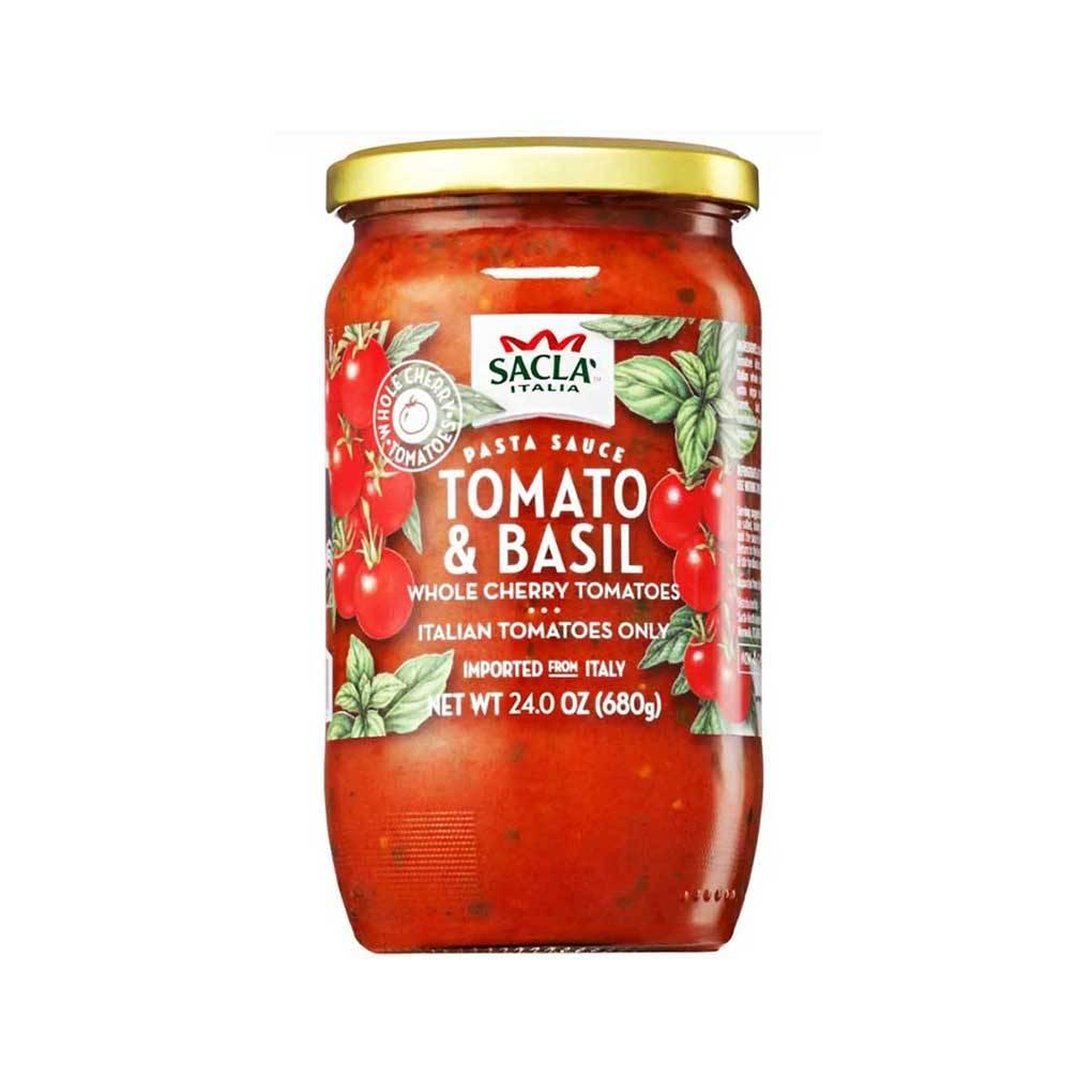 Whole Cherry Tomatoes & Basil Pasta Sauce Sacla 24 Oz (680 Gr)