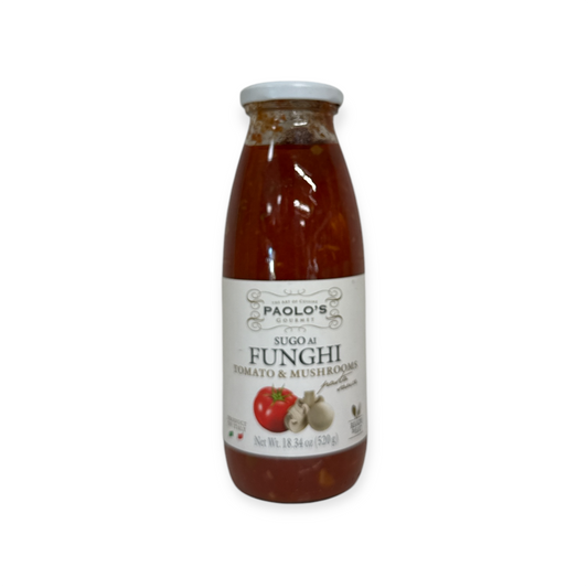 Sugo Ai Funghi (Tomato & Mushroom) Sauce Paolo 18.34 Oz (520 Gr)