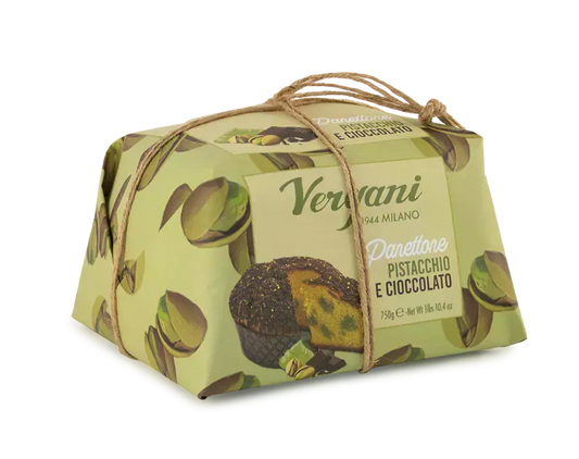 Panettone Vergani With Pistacchio & Chocolate Sicily 750 Gr (10.4 Oz)