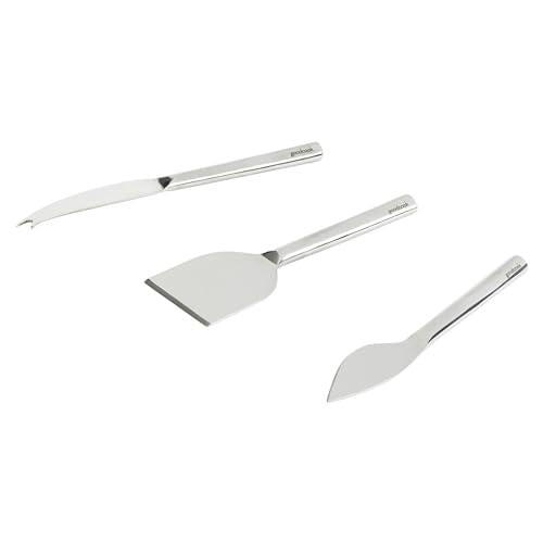 GoodCook, 3pc Set for Soft and Hard Cheeses Serve, Silver #10232