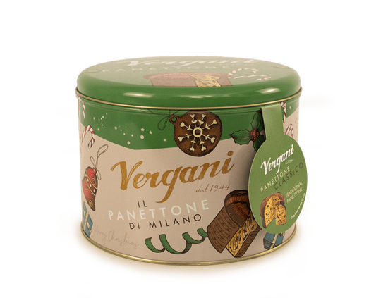 Panettone Vergani Candy Canes With Pistacchio & Chocolate Tin 10.4 Oz (750 Gr)
